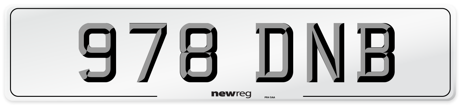 978 DNB Number Plate from New Reg